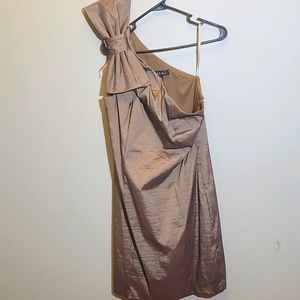 Metallic Gold One Shoulder Mini Dress